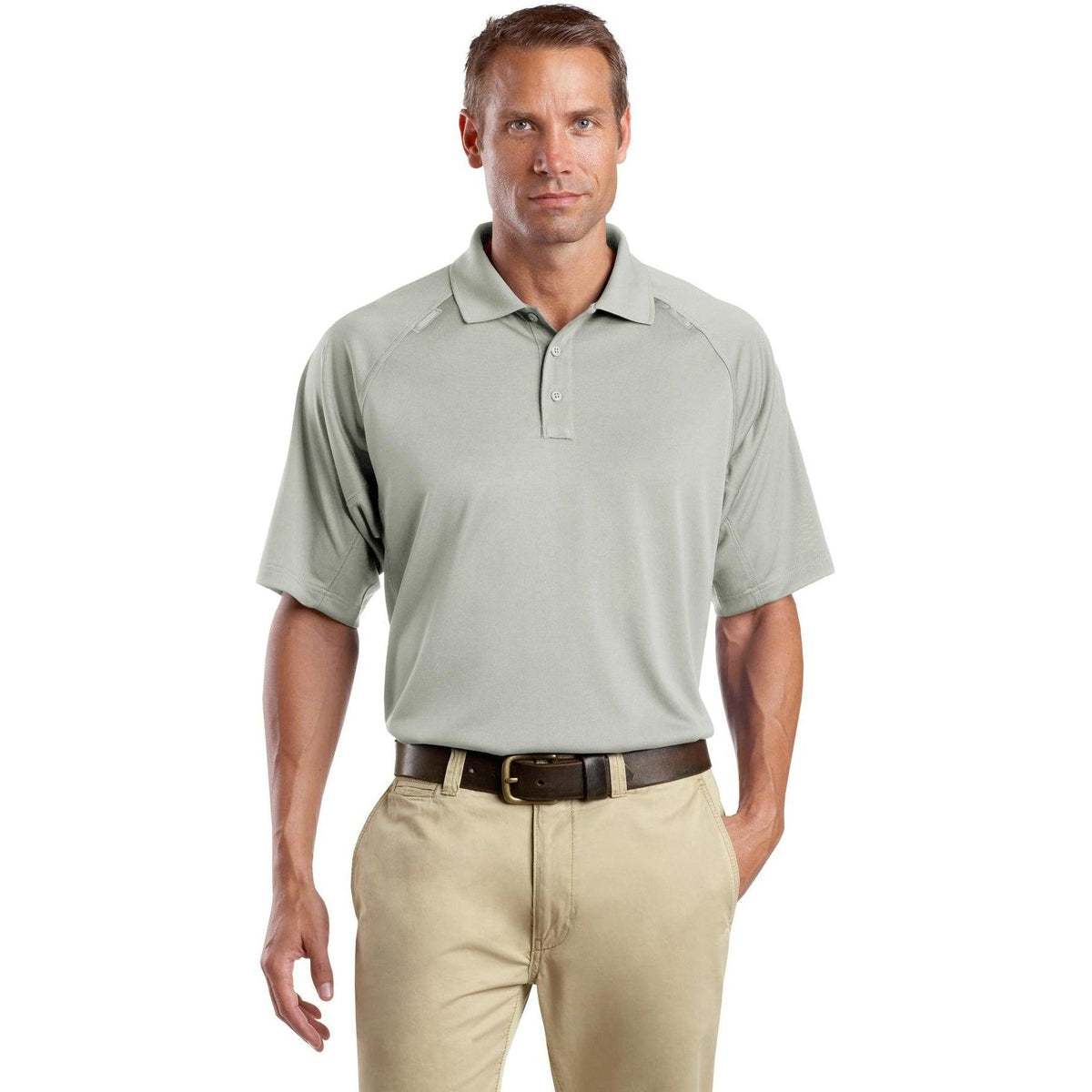 no-logo CornerStone Tall Select Snag-Proof Tactical Polo-Regular-Cornerstone-Light Grey-LT-Thread Logic