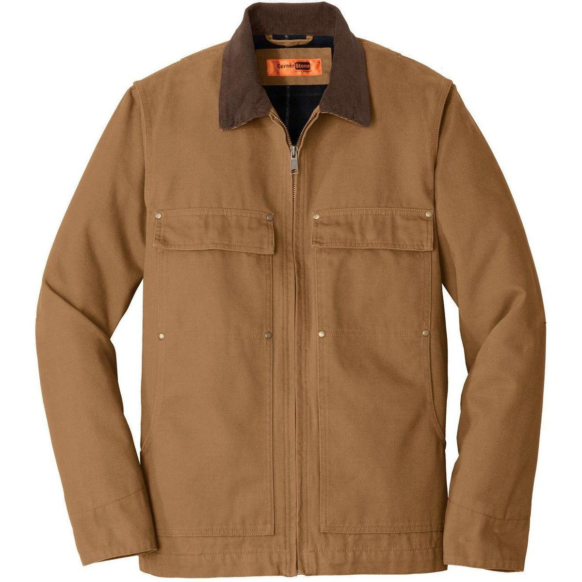 logo-left CornerStone Washed Duck Cloth Chore Coat-Active-Cornerstone-Duck Brown-S-Thread Logic