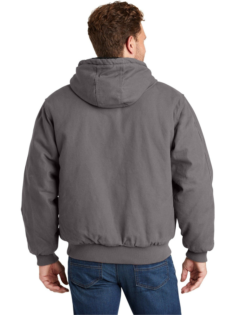 no-logo CornerStone Washed Duck Cloth Insulated Hooded Work Jacket-Regular-Cornerstone-Thread Logic