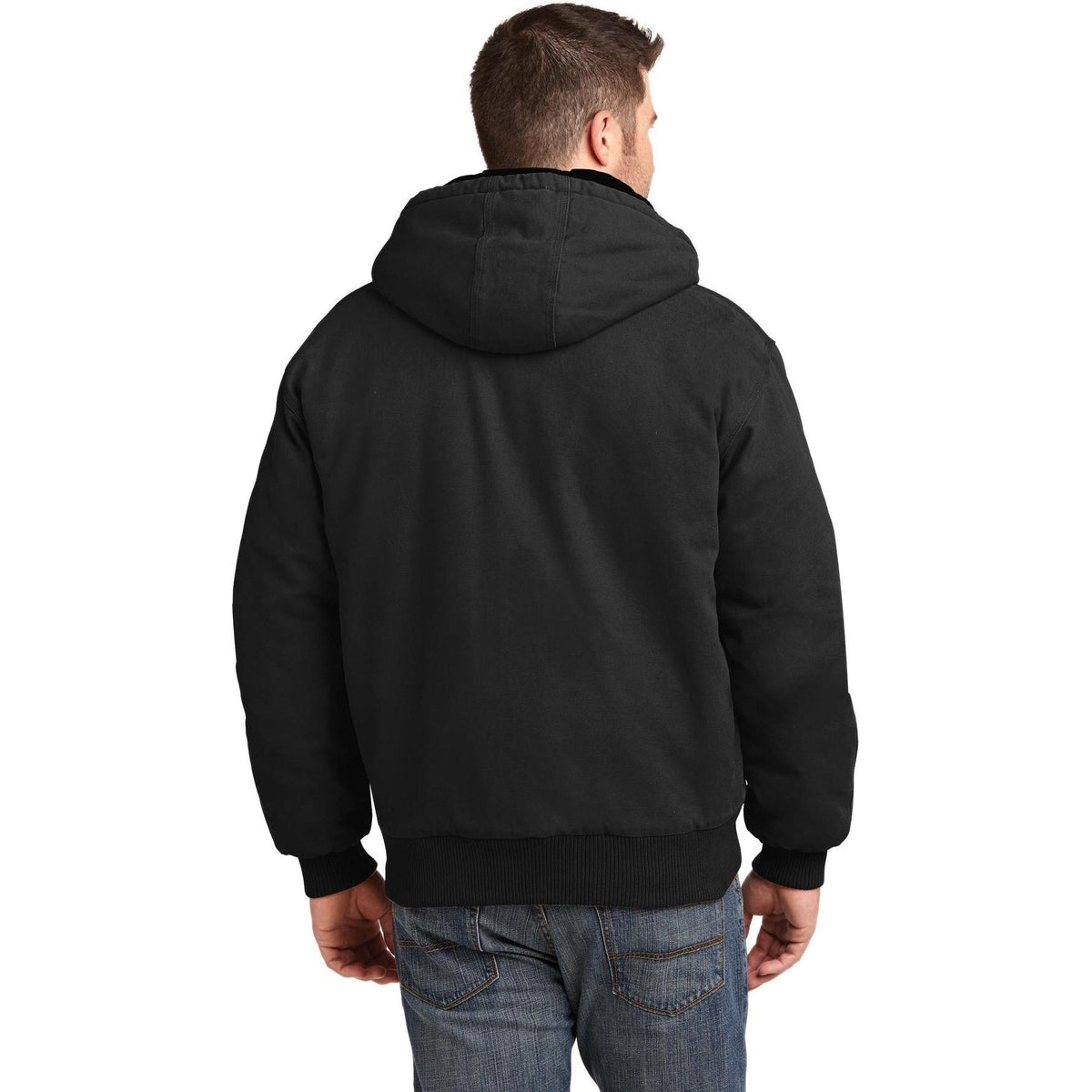 no-logo CornerStone Washed Duck Cloth Insulated Hooded Work Jacket-Regular-Cornerstone-Thread Logic
