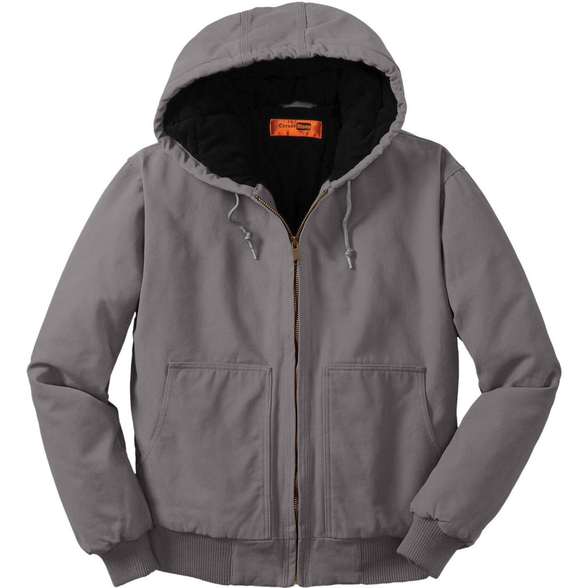 no-logo CornerStone Washed Duck Cloth Insulated Hooded Work Jacket