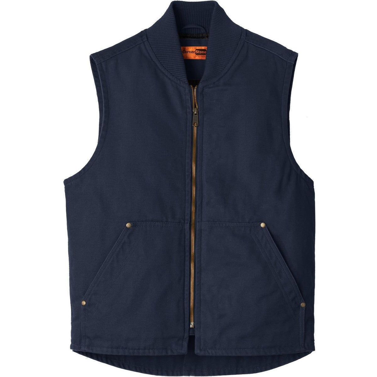no-logo CornerStone Washed Duck Cloth Vest-Vests-Cornerstone-Navy-S-Thread Logic