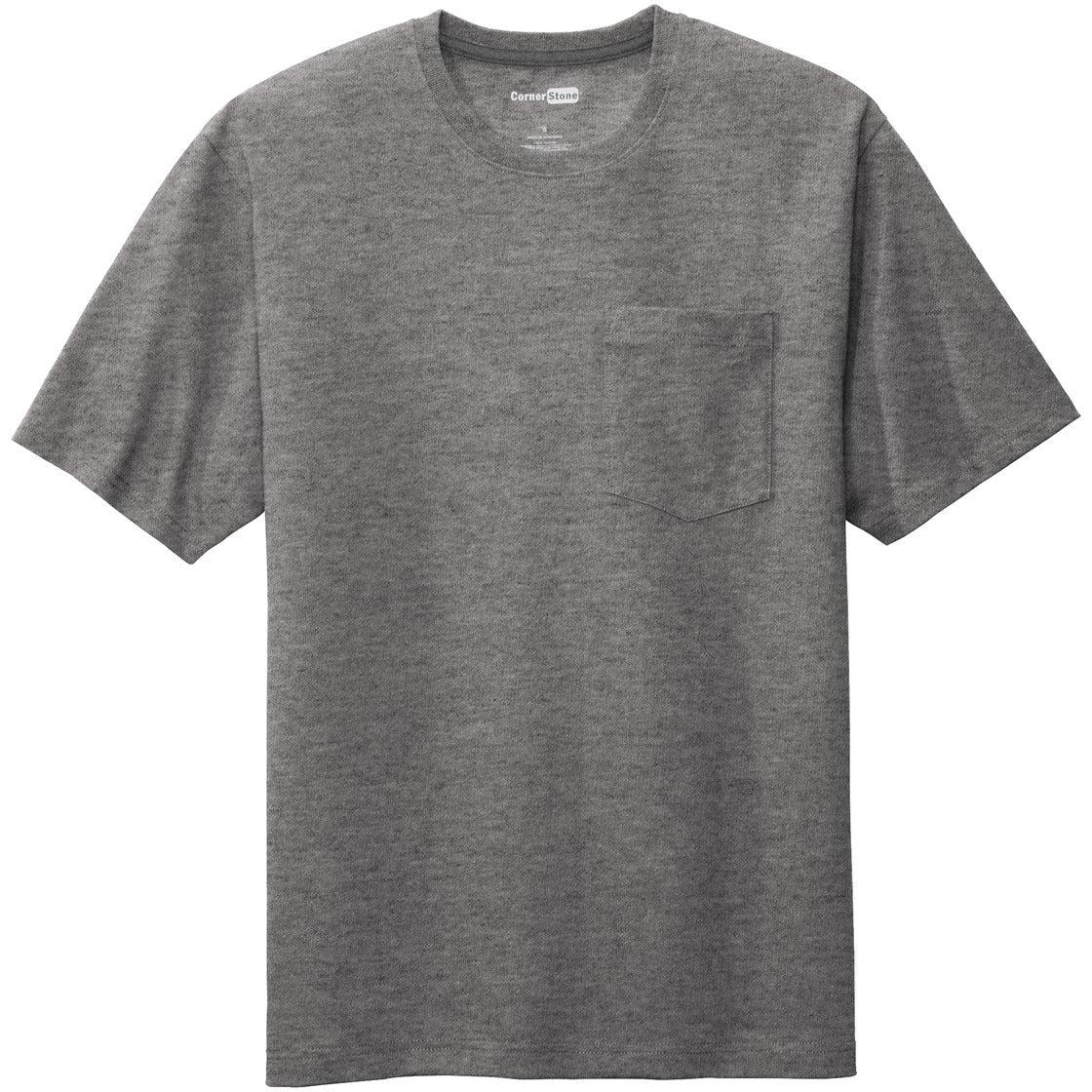 no-logo CornerStone Workwear Pocket Tee-Polos-Cornerstone-Heathered Charcoal-S-Thread Logic