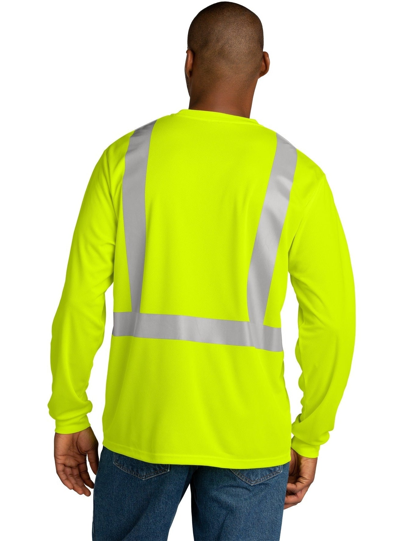 no-logo Cornerstone ANSI 107 Class 2 Mesh Long Sleeve Tee-Regular-CornerStone-Thread Logic