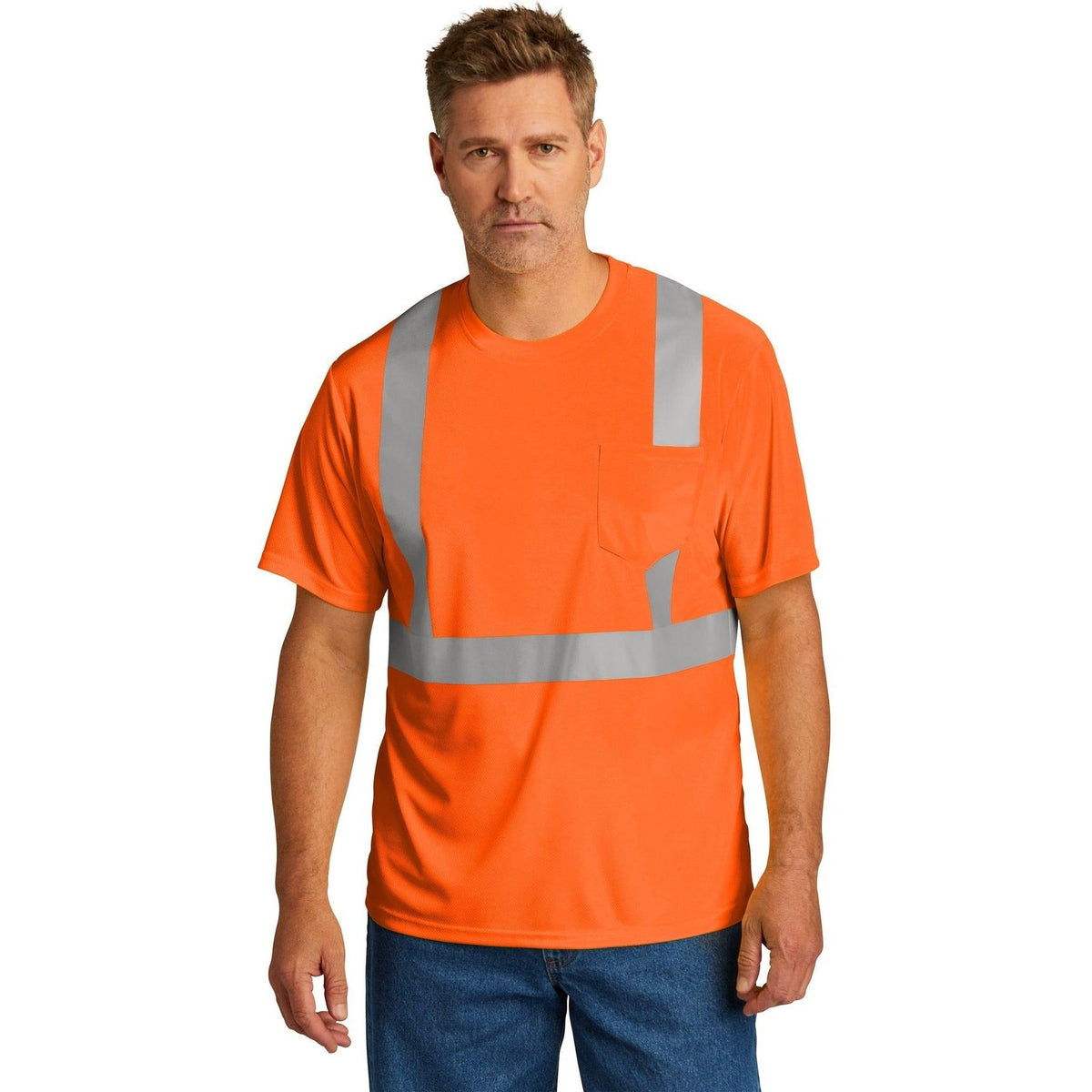 no-logo Cornerstone ANSI 107 Class 2 Mesh Tee-Regular-CornerStone-Thread Logic