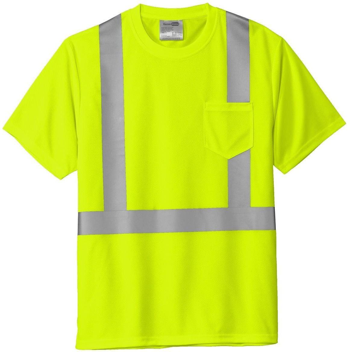 no-logo Cornerstone ANSI 107 Class 2 Mesh Tee