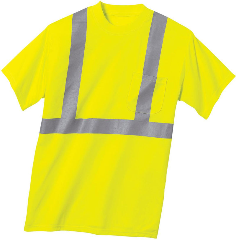 Cornerstone ANSI 107 Class 2 Safety T-Shirt-Regular-CornerStone-Safety Yellow/Reflective-S-Thread Logic