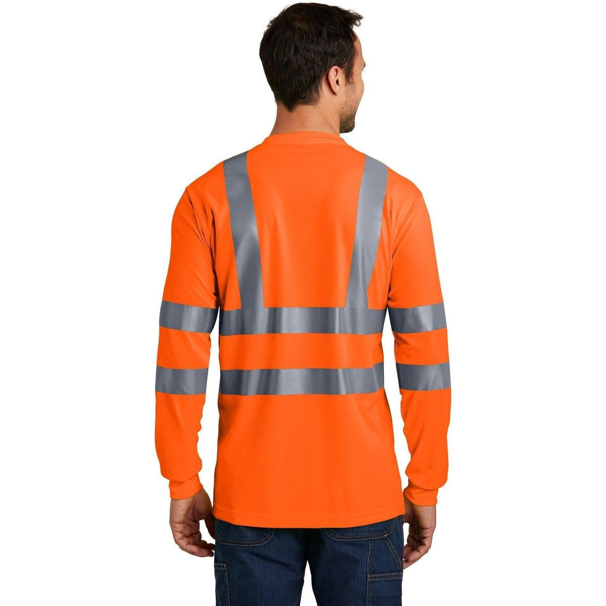no-logo Cornerstone ANSI 107 Class 3 Long Sleeve Snag-Resistant Reflective T-Shirt-Regular-CornerStone-Thread Logic