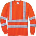 Cornerstone ANSI 107 Class 3 Long Sleeve Snag-Resistant Reflective T-Shirt-Regular-CornerStone-Safety Orange-S-Thread Logic