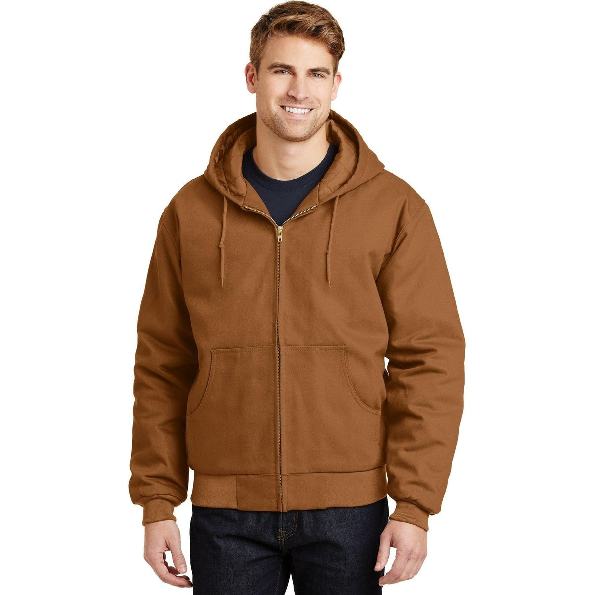 no-logo CornerStone Duck Cloth Hooded Work Jacket-Regular-Cornerstone-Thread Logic