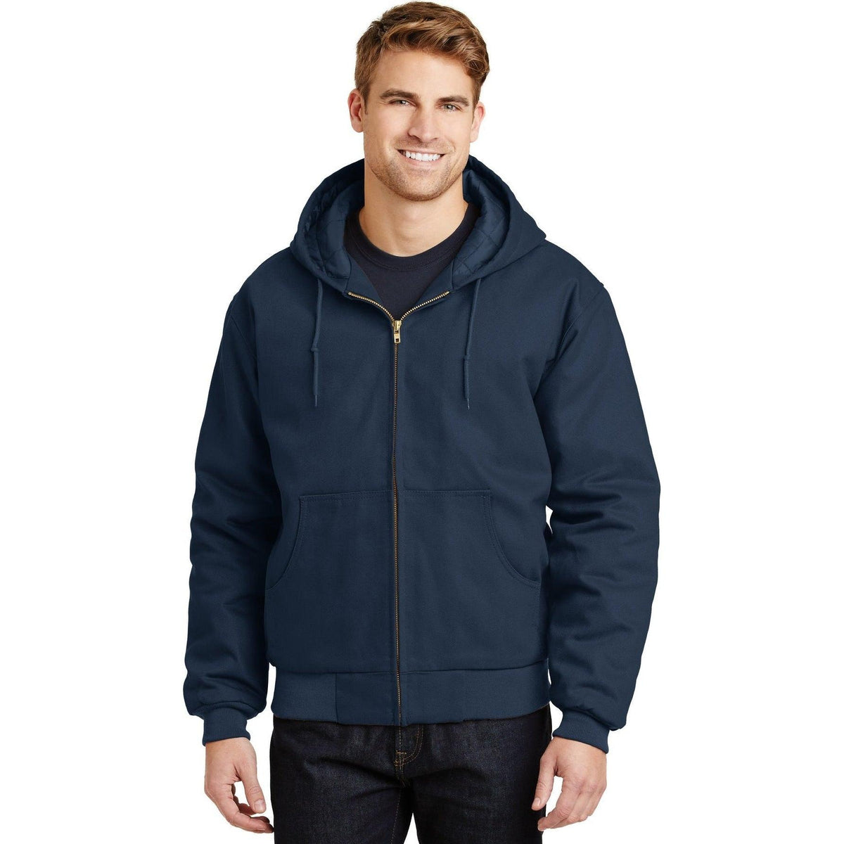 no-logo CornerStone Duck Cloth Hooded Work Jacket-Regular-Cornerstone-Thread Logic