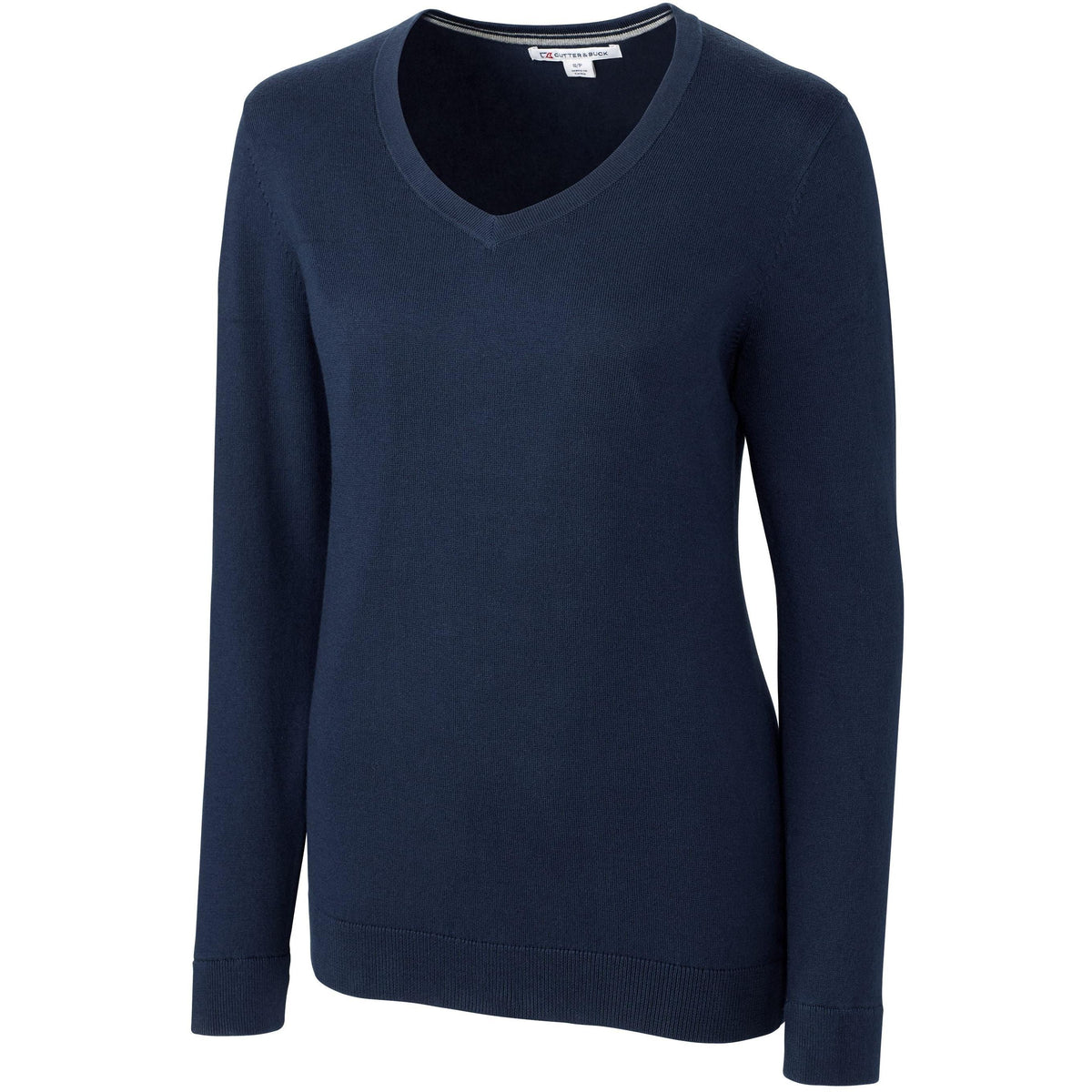 logo-left Cutter & Buck Women's Lakemont V-Neck-Sweaters-Cutter&Buck-Liberty Navy-XS-Thread Logic