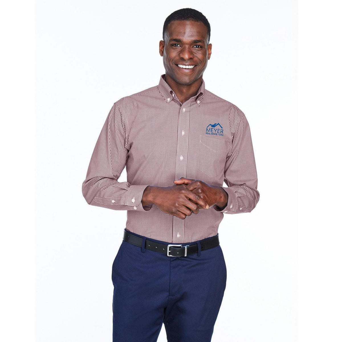 no-logo Devon & Jones Gingham Check Dress Shirt-Dress Shirts-Devon&Jones-Thread Logic