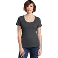 no-logo CLOSEOUT - District Women's Perfect Weight Scoop Tee-District-Charcoal-L-Thread Logic