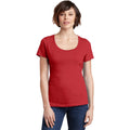 no-logo CLOSEOUT - District Women's Perfect Weight Scoop Tee-District-Classic Red-XS-Thread Logic