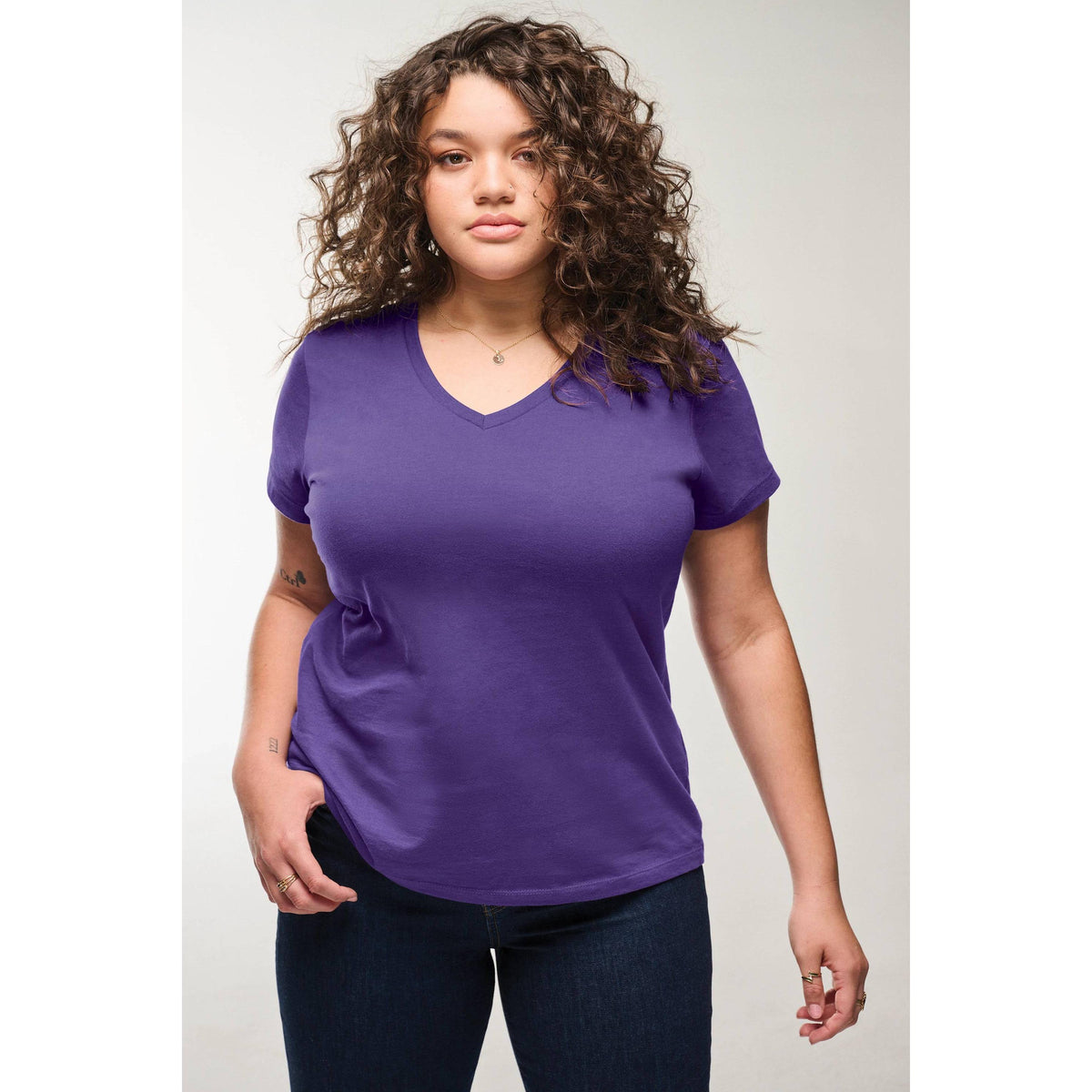 no-logo District Women's Perfect Weight V-Neck Tee-Polos-District-Thread Logic