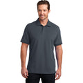 no-logo CLOSEOUT - District Made Mens Stretch Pique Polo-District-Grey Smoke-M-Thread Logic