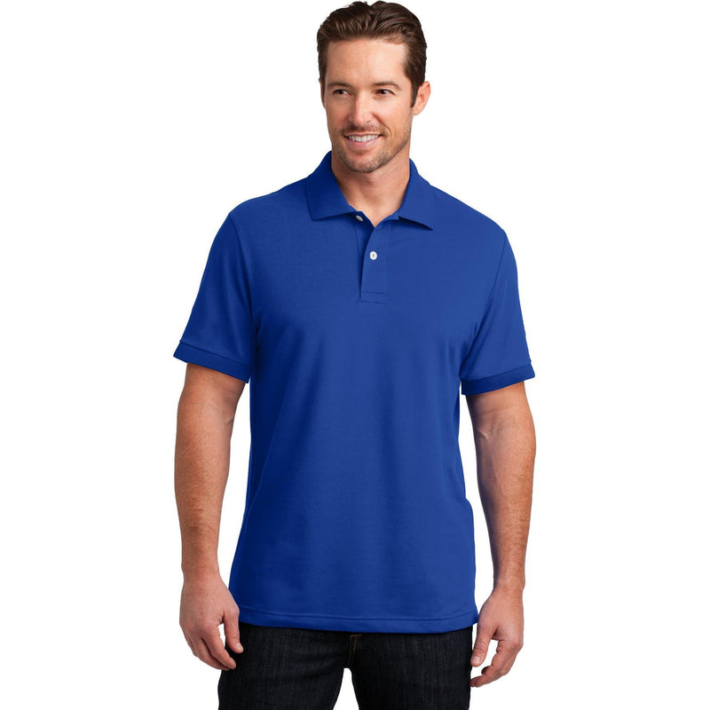 no-logo CLOSEOUT - District Made Mens Stretch Pique Polo-District-Royal-XS-Thread Logic