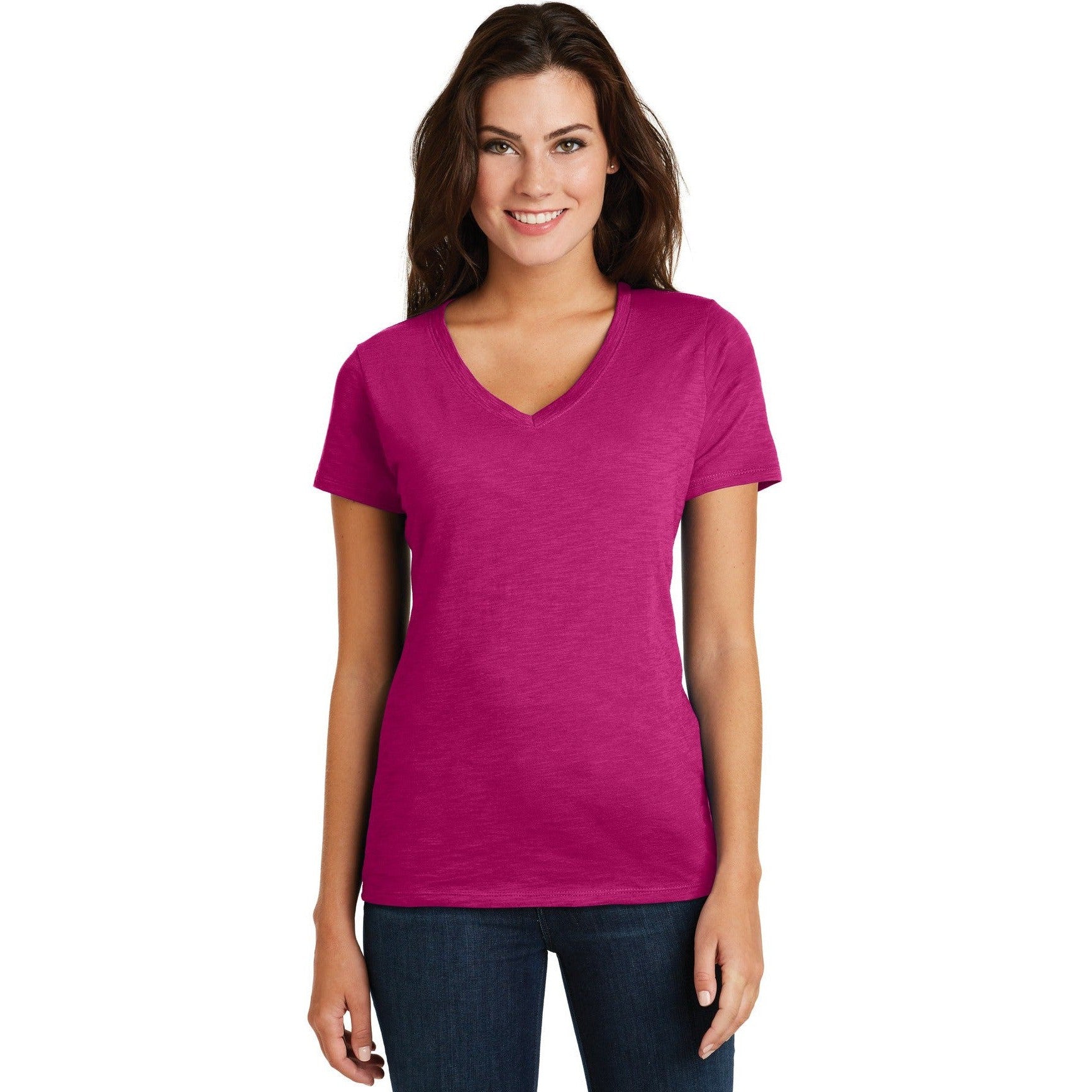 CLOSEOUT - District Women's Super Slub V-Neck Tee