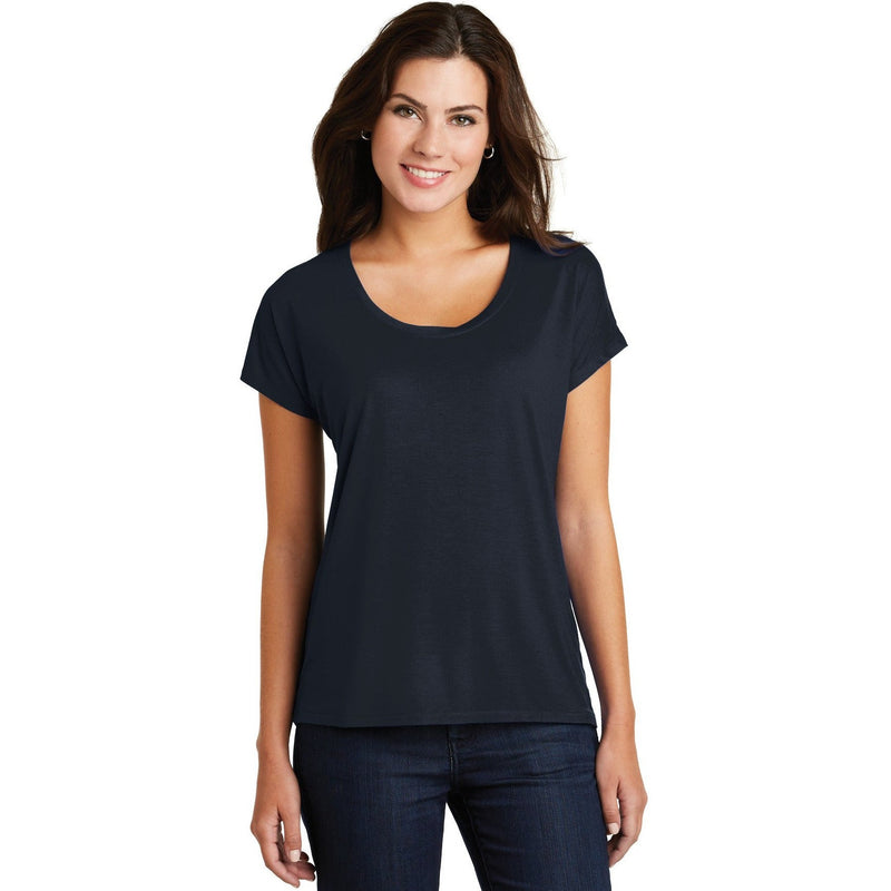 no-logo CLOSEOUT - District Women's Drapey Dolman Tee-District-New Navy-S-Thread Logic