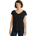 no-logo CLOSEOUT - District Women's Drapey Cross-Back Tee-District-Black-XS-Thread Logic