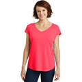 no-logo CLOSEOUT - District Women's Drapey Cross-Back Tee-District-Hot Coral-XS-Thread Logic