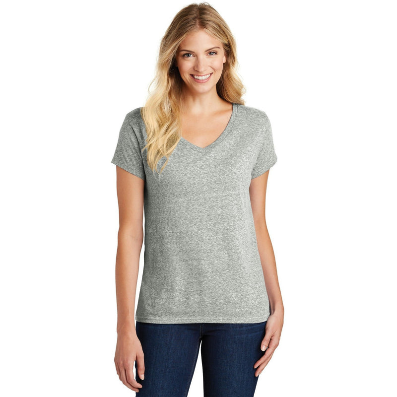 no-logo CLOSEOUT - District Women's Astro V-Neck Tee-District-Grey Astro-L-Thread Logic