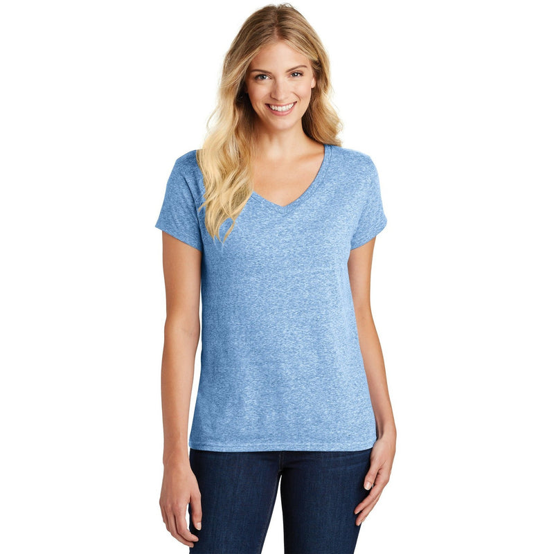 no-logo CLOSEOUT - District Women's Astro V-Neck Tee-District-Royal Astro-L-Thread Logic