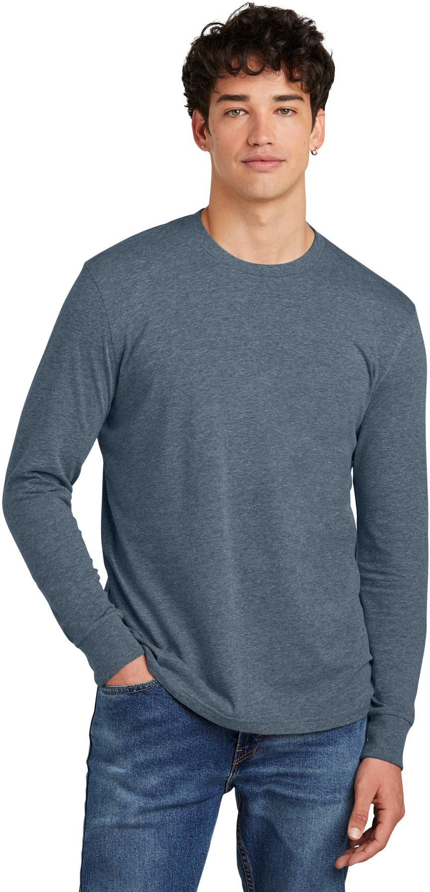 no-logo District Perfect Blend CVC Long Sleeve Tee-District-Thread Logic