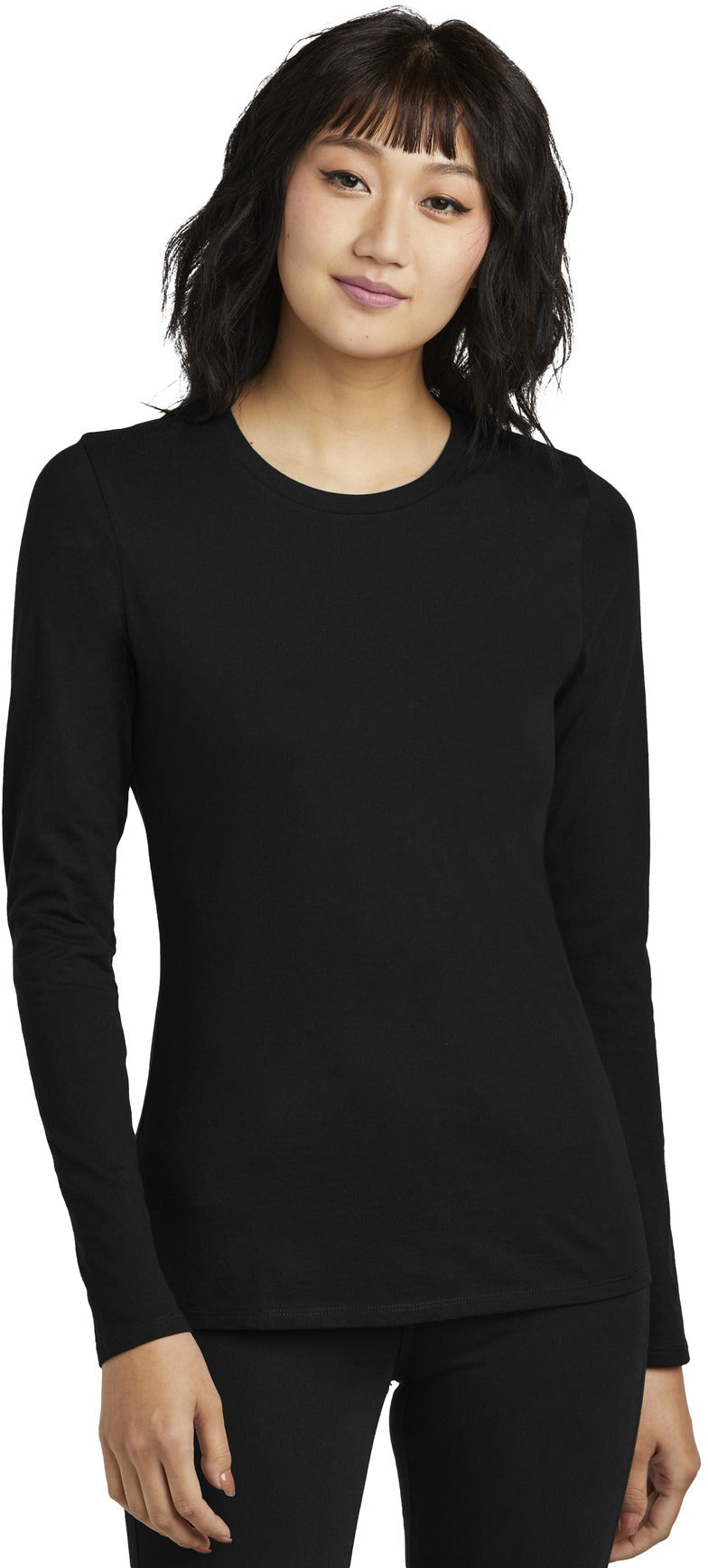 no-logo District Women's Perfect Blend CVC Long Sleeve Tee-District-Thread Logic