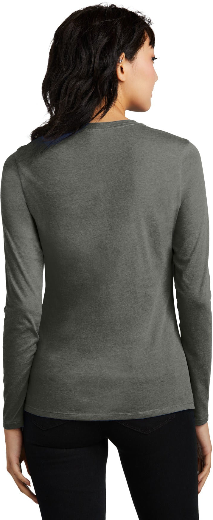 no-logo District Women's Perfect Blend CVC Long Sleeve Tee-District-Thread Logic