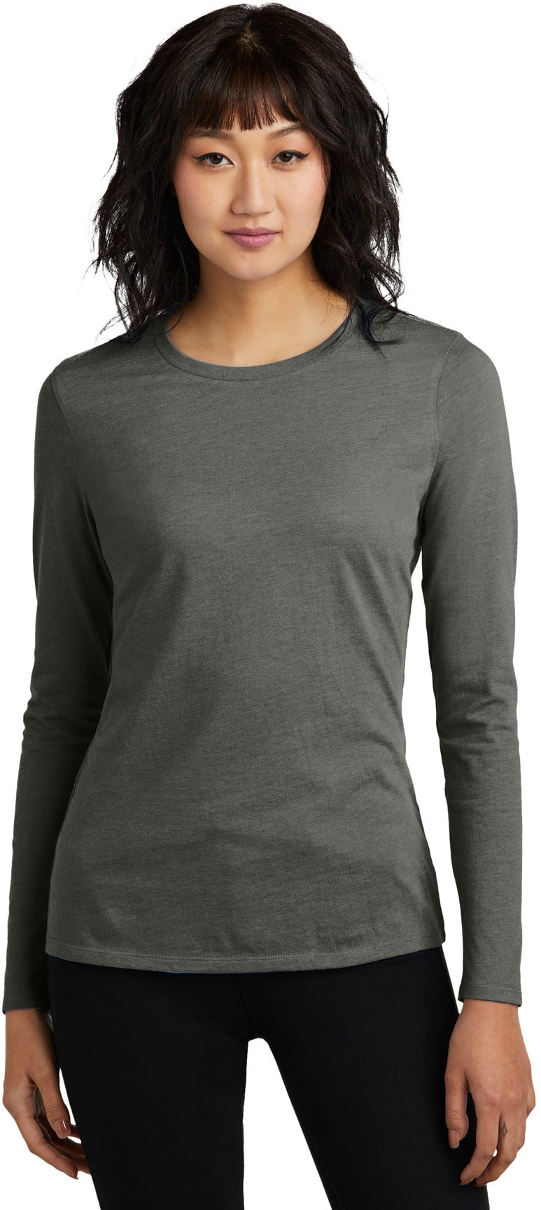 no-logo District Women's Perfect Blend CVC Long Sleeve Tee-District-Thread Logic