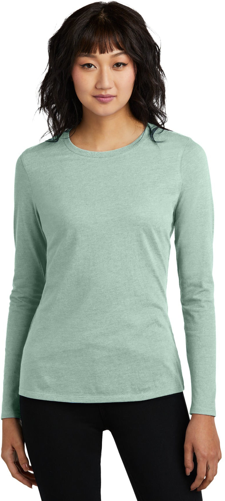 no-logo District Women's Perfect Blend CVC Long Sleeve Tee-District-Thread Logic