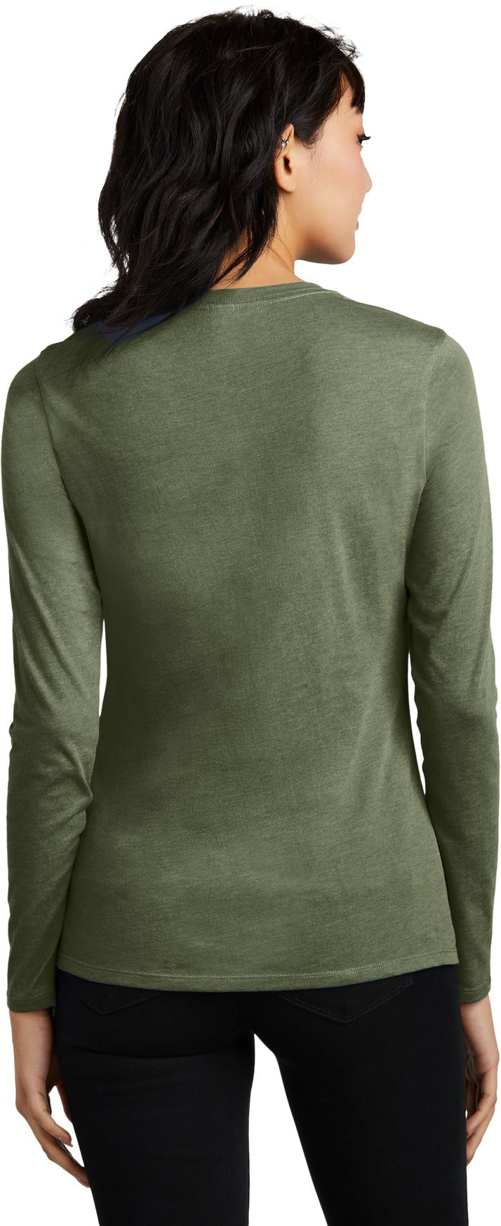 no-logo District Women's Perfect Blend CVC Long Sleeve Tee-District-Thread Logic