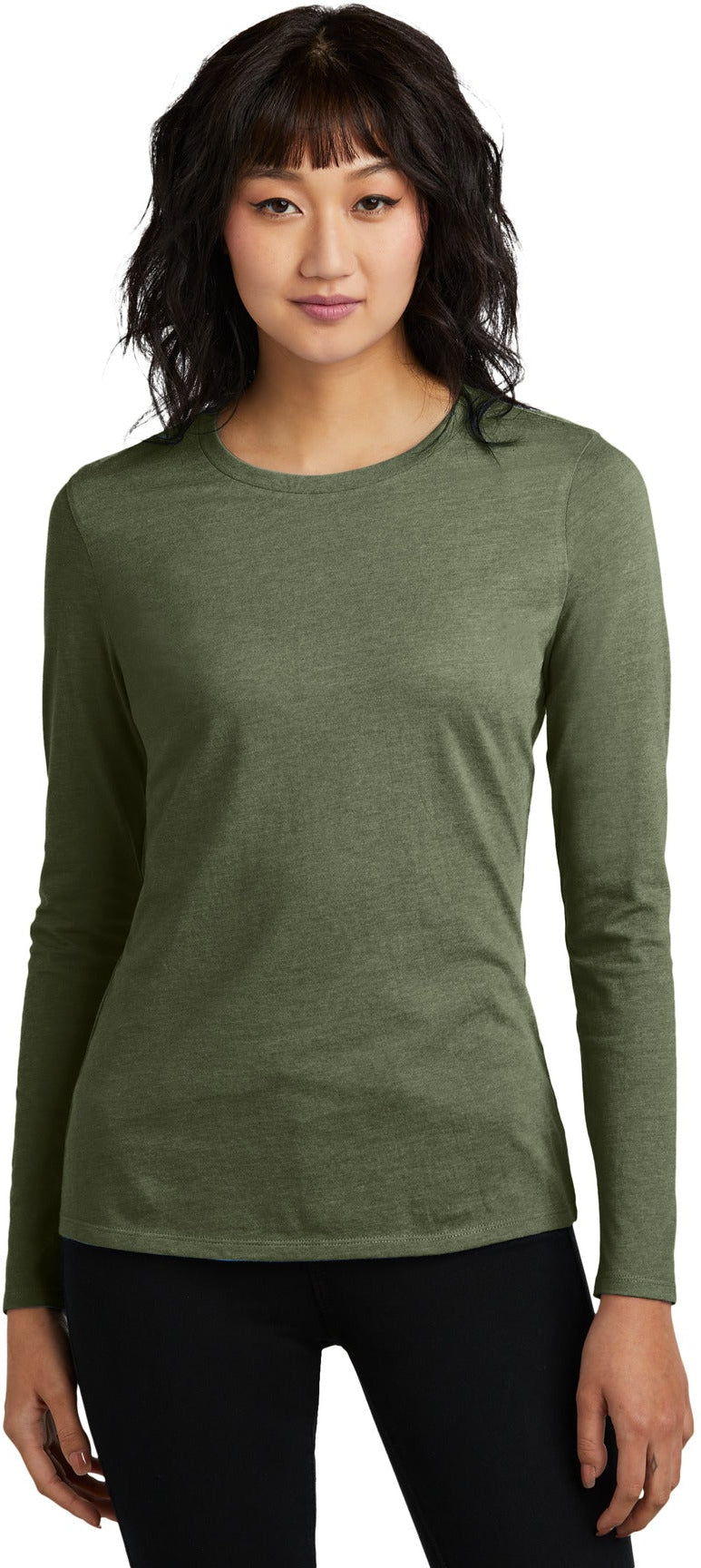 no-logo District Women's Perfect Blend CVC Long Sleeve Tee-District-Thread Logic