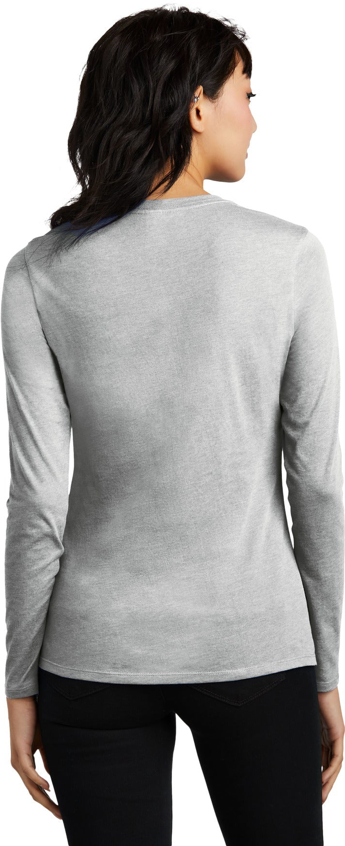 no-logo District Women's Perfect Blend CVC Long Sleeve Tee-District-Thread Logic