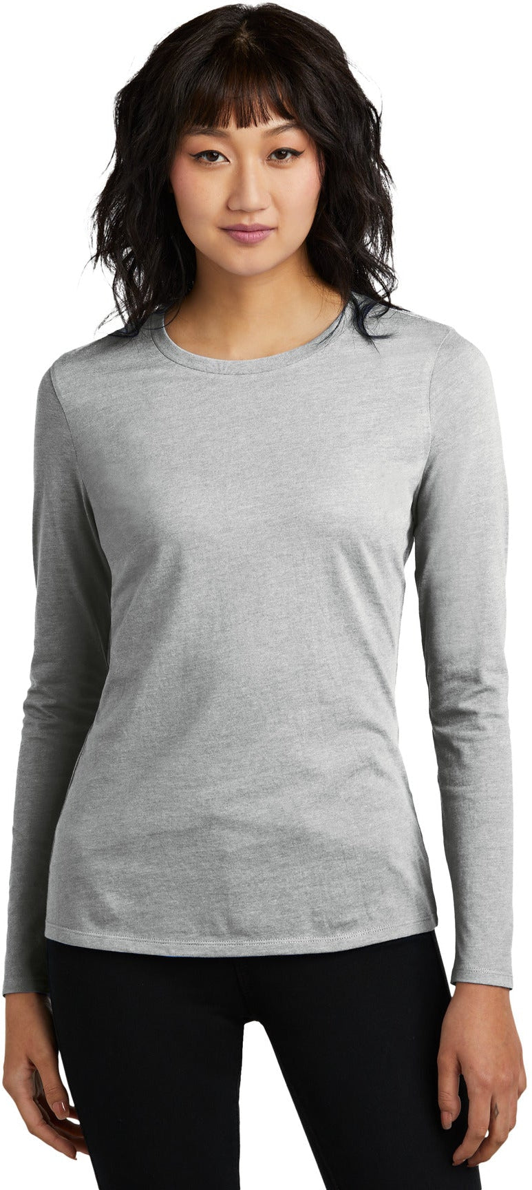 no-logo District Women's Perfect Blend CVC Long Sleeve Tee-District-Thread Logic