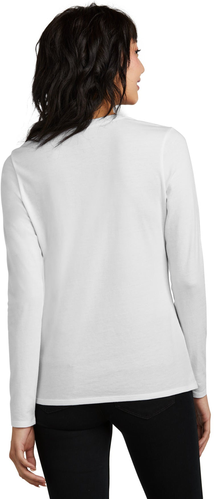 no-logo District Women's Perfect Blend CVC Long Sleeve Tee-District-Thread Logic