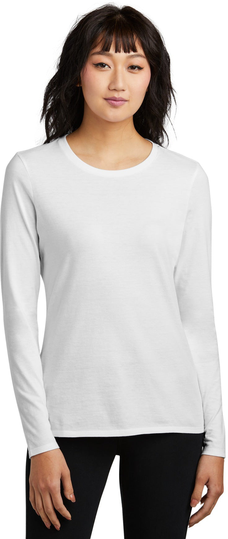 no-logo District Women's Perfect Blend CVC Long Sleeve Tee-District-Thread Logic