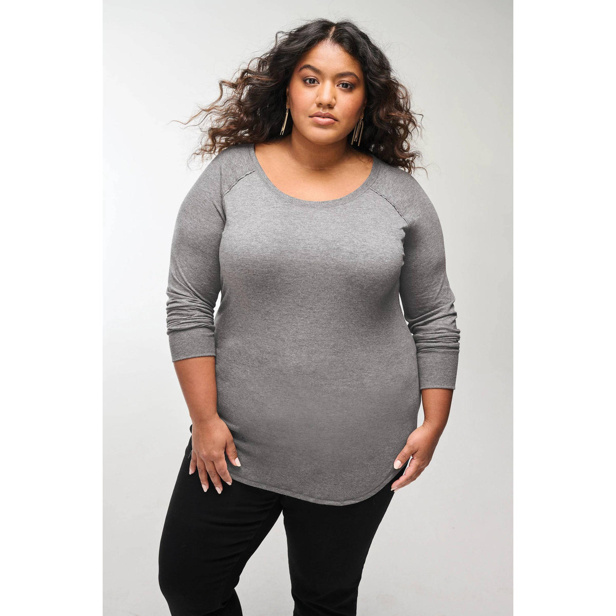 no-logo District Women's Perfect Tri Long Sleeve Tunic Tee-Regular-District-Thread Logic