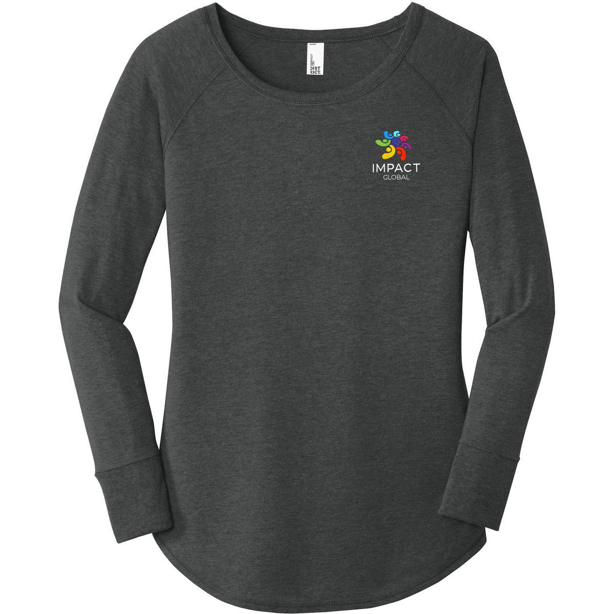 no-logo District Women's Perfect Tri Long Sleeve Tunic Tee-Regular-District-Thread Logic