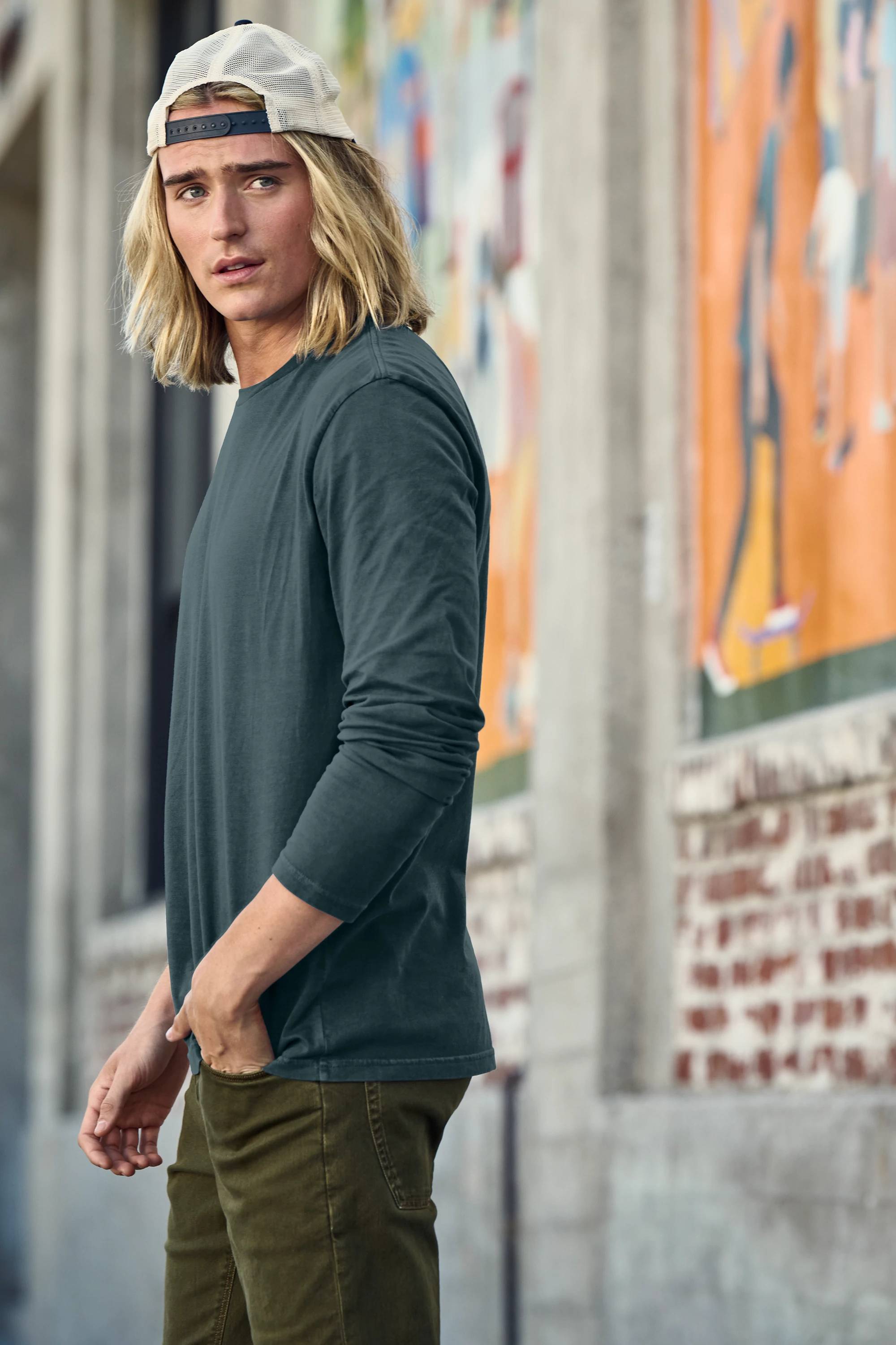 【SATIIIZ】Demer Garment Washing Long-Sleeved T-Shirt District Wash™ Long Sleeve Tee DT2103 – SanMar Sports