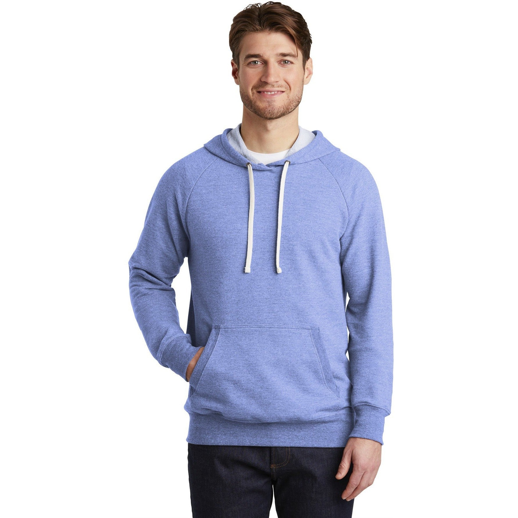 no-logo CLOSEOUT - District Perfect Tri French Terry Hoodie-District-Maritime Frost-L-Thread Logic