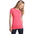 no-logo CLOSEOUT - District Women's Fitted The Concert Tee-District-Neon Pink-XS-Thread Logic