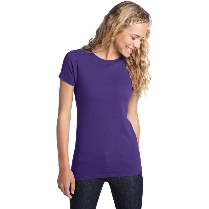 no-logo CLOSEOUT - District Women's Fitted The Concert Tee-District-Purple-XS-Thread Logic
