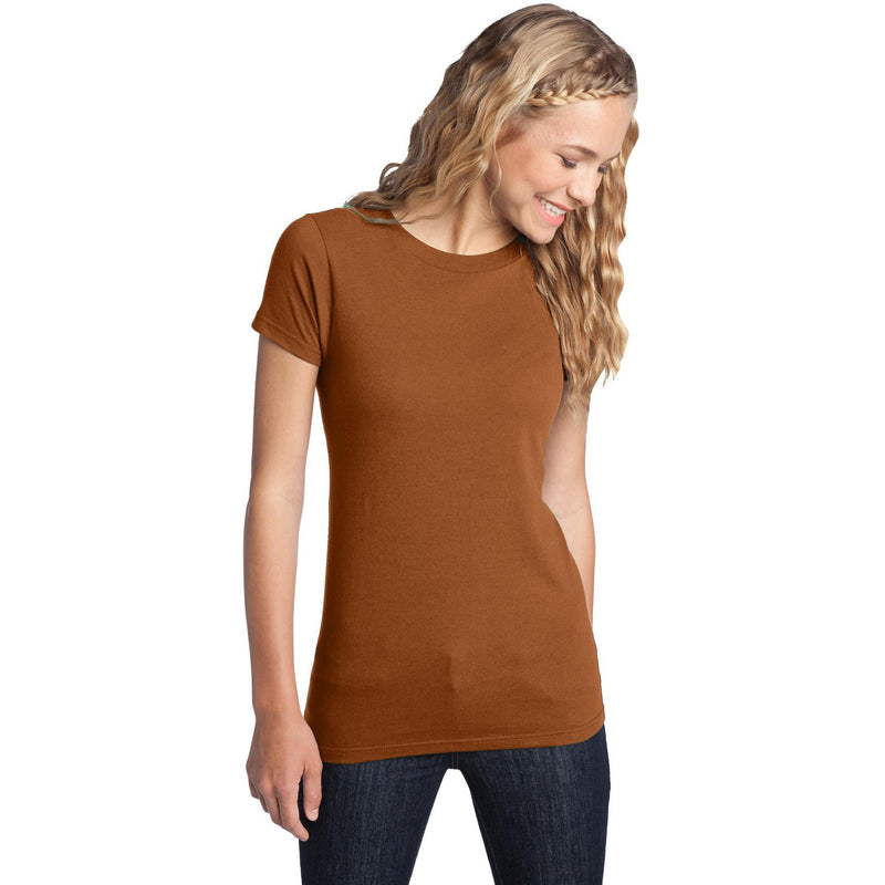 no-logo CLOSEOUT - District Women's Fitted The Concert Tee-District-Burnt Orange-XS-Thread Logic