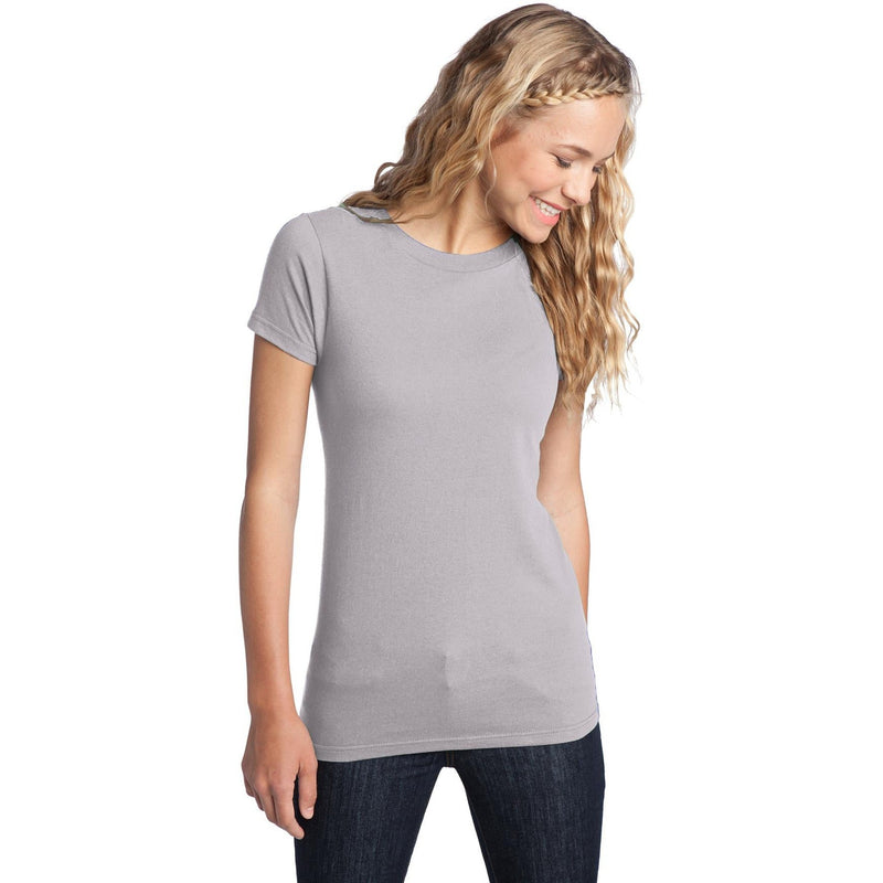 no-logo CLOSEOUT - District Women's Fitted The Concert Tee-District-Silver-XS-Thread Logic