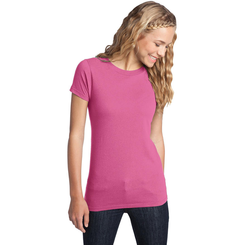 no-logo CLOSEOUT - District Women's Fitted The Concert Tee-District-True Pink-XS-Thread Logic