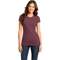 no-logo CLOSEOUT - District Women's Fitted Very Important Tee-District-Heathered Cardinal-XS-Thread Logic