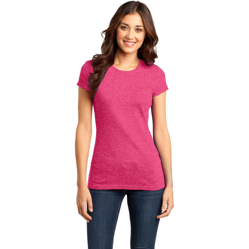 no-logo CLOSEOUT - District Women's Fitted Very Important Tee-District-Heathered Watermelon-XS-Thread Logic